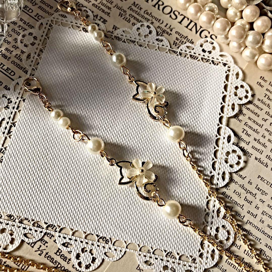 ♪262❤️ ねこ　猫　ネコ　パール　マスクチェーン　マスク　ハンドメイド