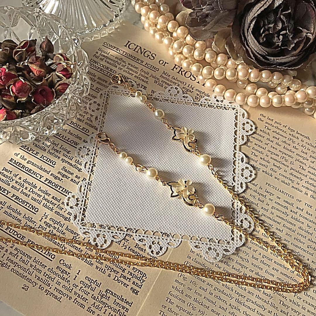 ♪262❤️ ねこ　猫　ネコ　パール　マスクチェーン　マスク　ハンドメイド