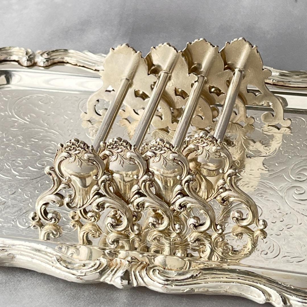 【仏蘭西】 ルイ15世様式 ナイフレスト 4個組 Louis XV