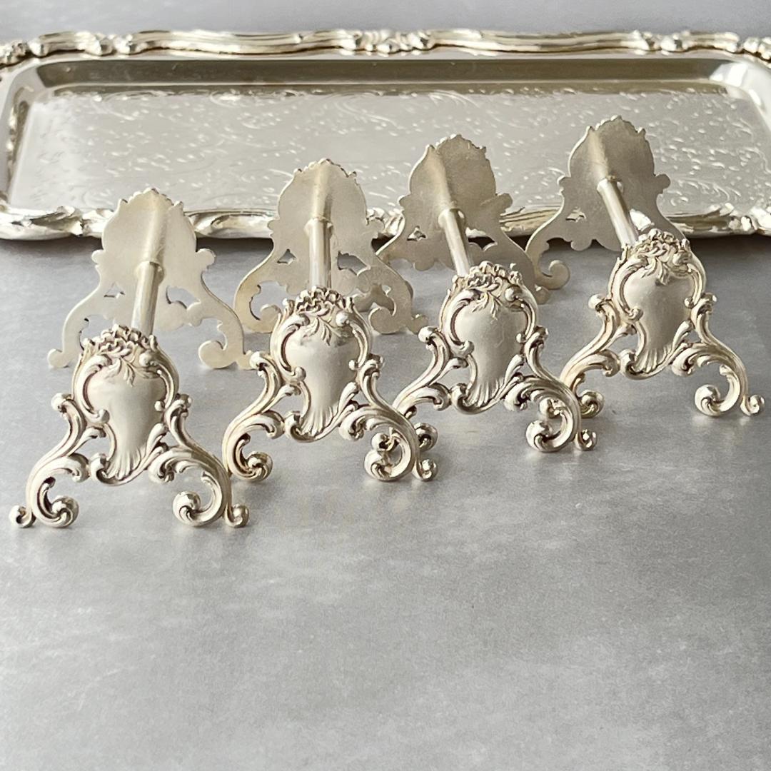 【仏蘭西】 ルイ15世様式 ナイフレスト 4個組 Louis XV