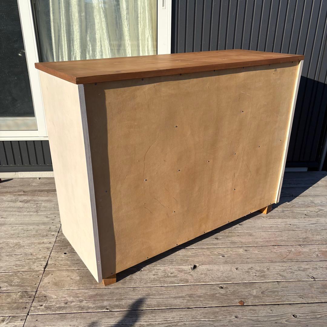 北欧レトロ カントリー家具 天然木キャビネット 6マス収納 飾り棚 ボックス収納