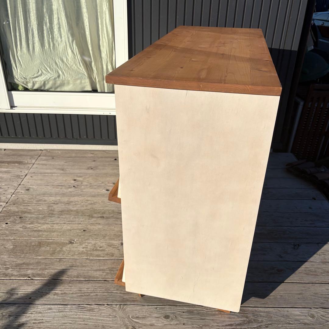 北欧レトロ カントリー家具 天然木キャビネット 6マス収納 飾り棚 ボックス収納