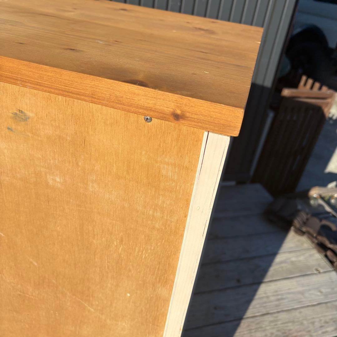 北欧レトロ カントリー家具 天然木キャビネット 6マス収納 飾り棚 ボックス収納