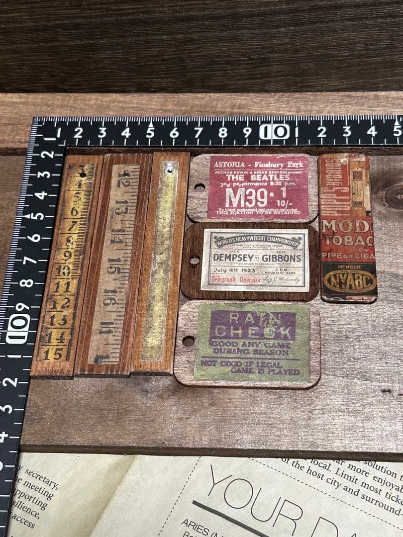 レトロウッドタグ　7枚 No.1014