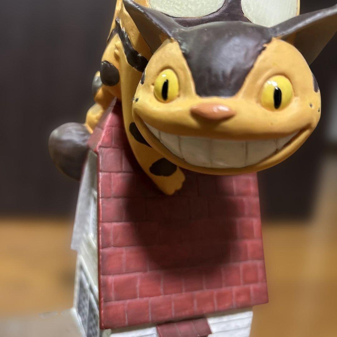 ジブリ　となりのトトロネコバス　ポット　置物　貯金箱【訳あり】