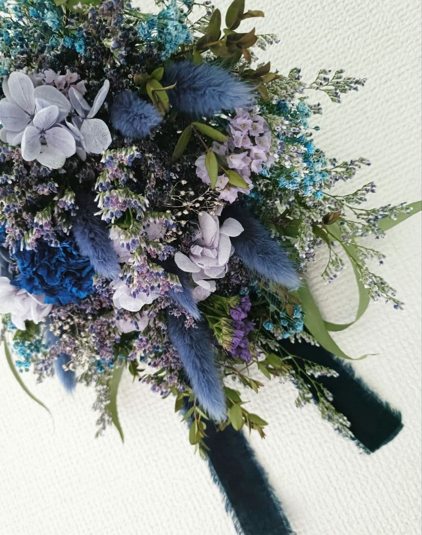 ♡tama♡ドライフラワーラナンキュラスと小花スワッグpink&bule♡