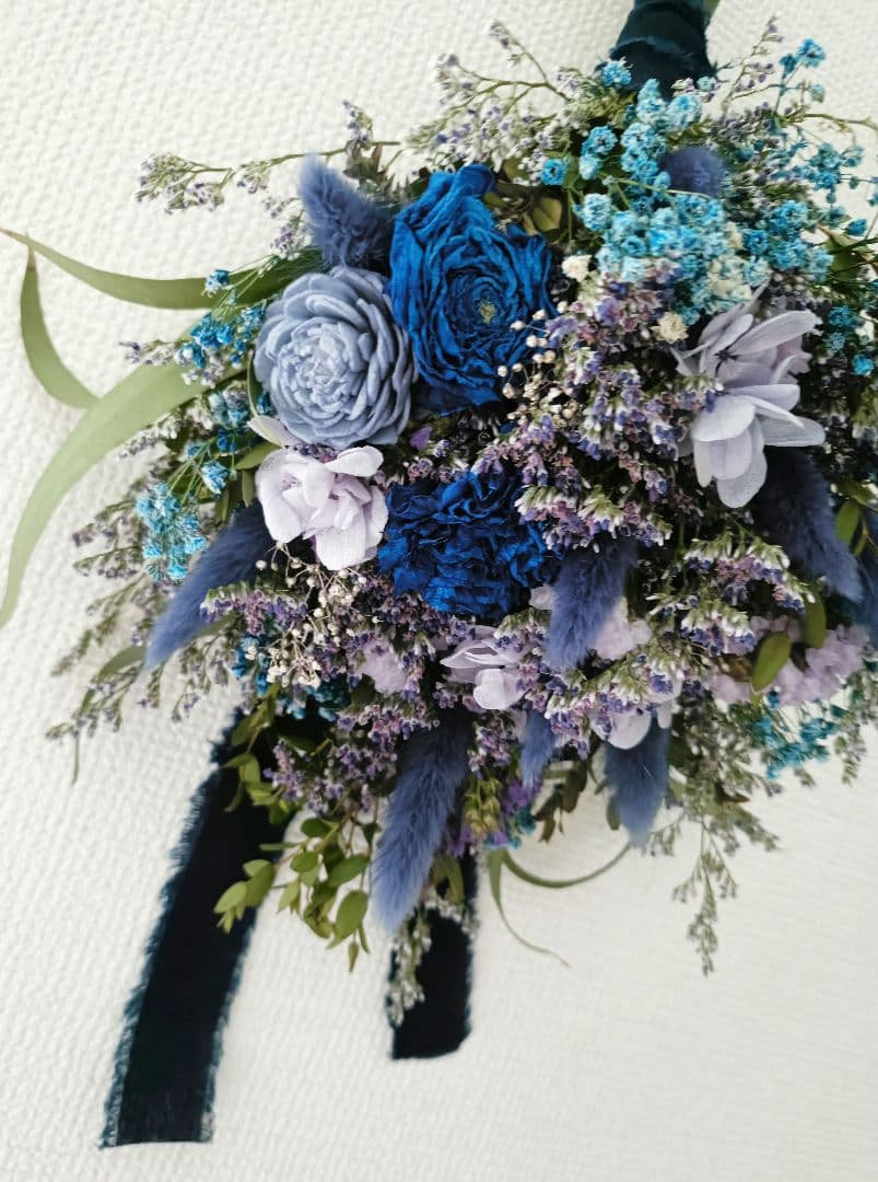 ♡tama♡ドライフラワーラナンキュラスと小花スワッグpink&bule♡