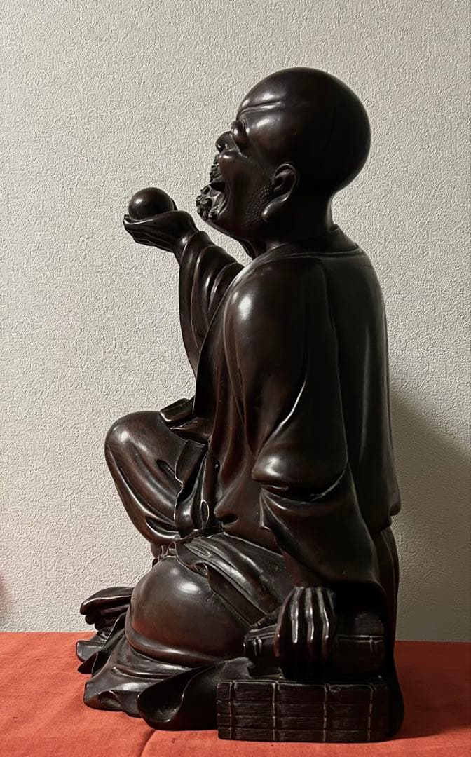 中国 時代 銘木紫檀 羅漢 坐像 阿羅漢 座像 10kg 43.5cm