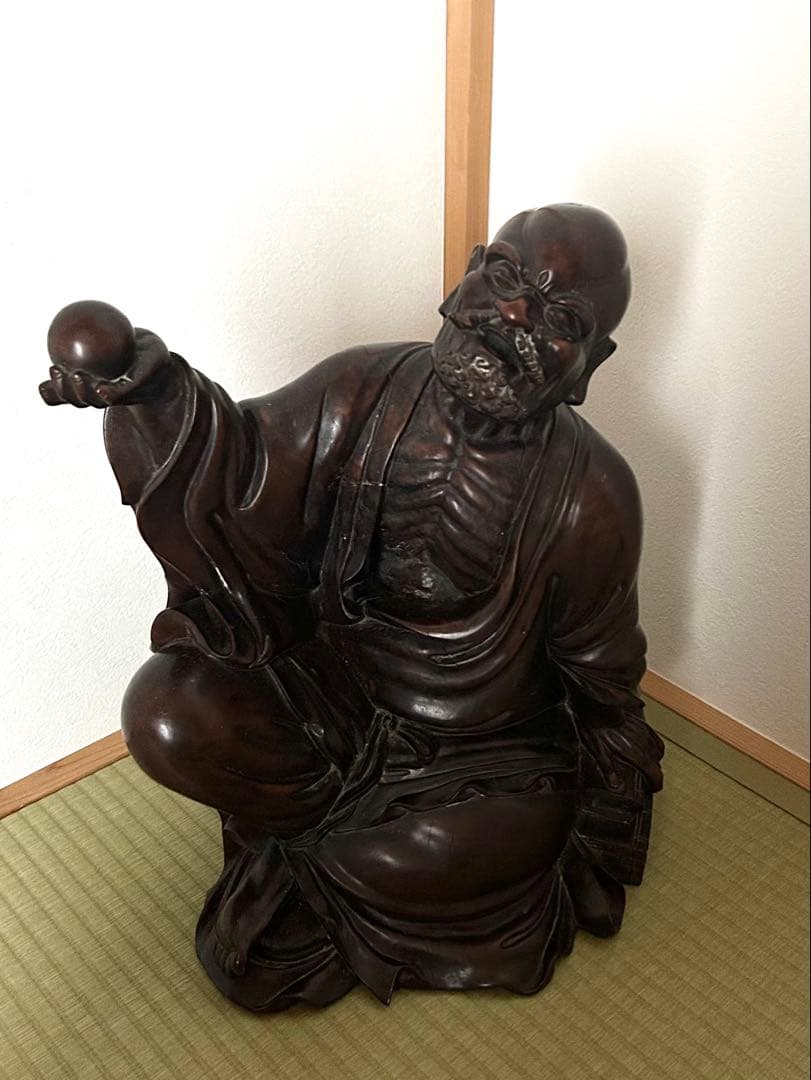 中国 時代 銘木紫檀 羅漢 坐像 阿羅漢 座像 10kg 43.5cm