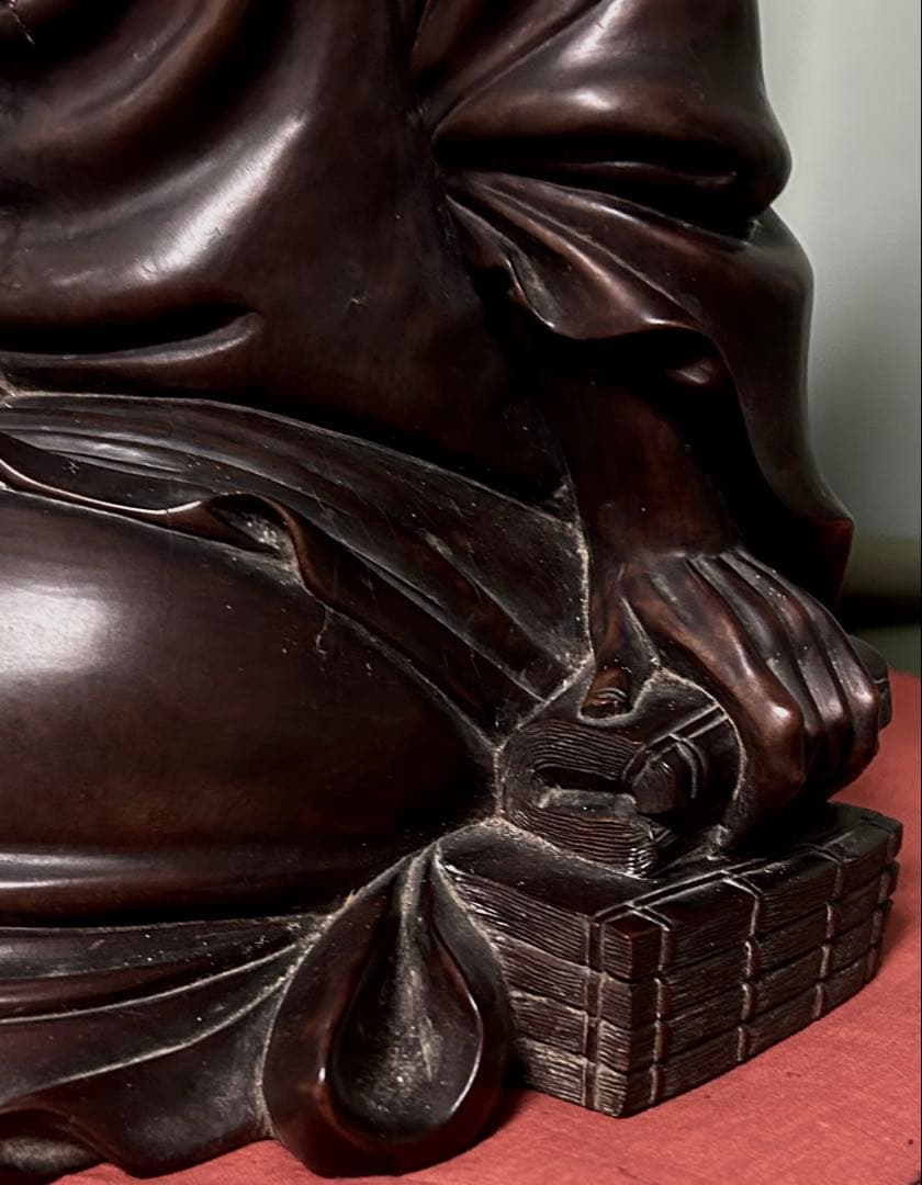 中国 時代 銘木紫檀 羅漢 坐像 阿羅漢 座像 10kg 43.5cm