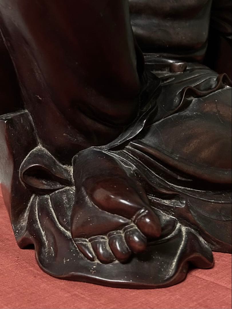 中国 時代 銘木紫檀 羅漢 坐像 阿羅漢 座像 10kg 43.5cm