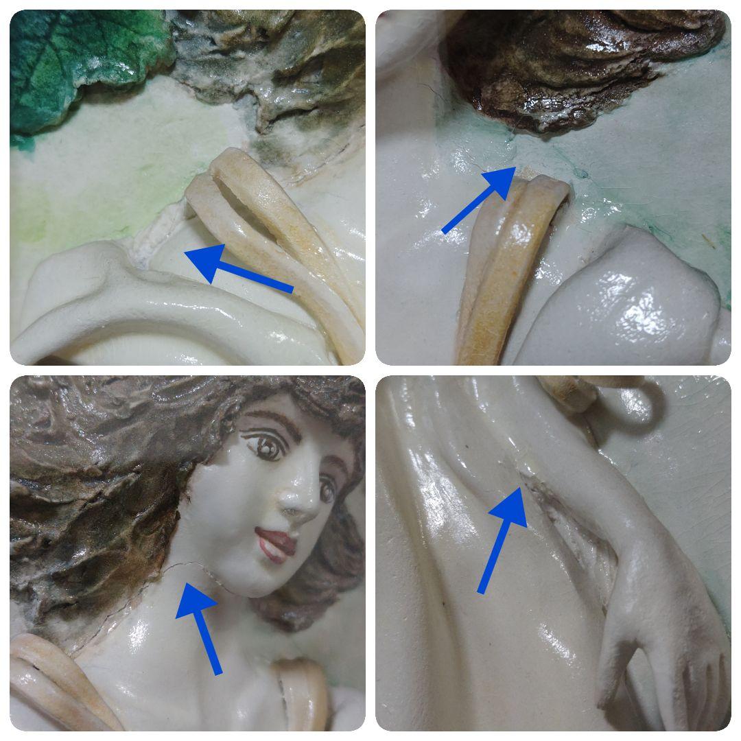 陶板アート 女性 大型 アンティーク