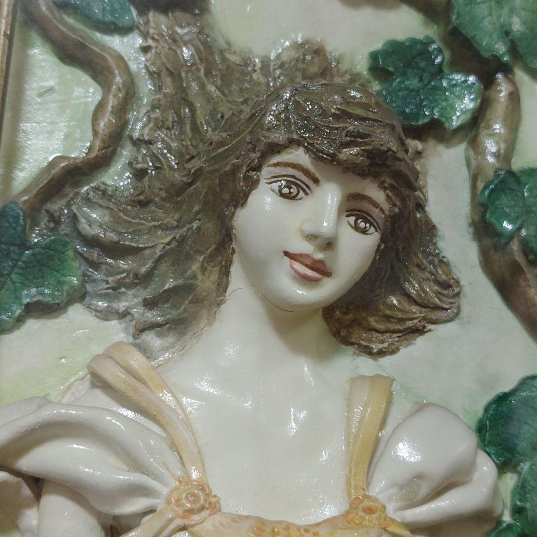 陶板アート 女性 大型 アンティーク