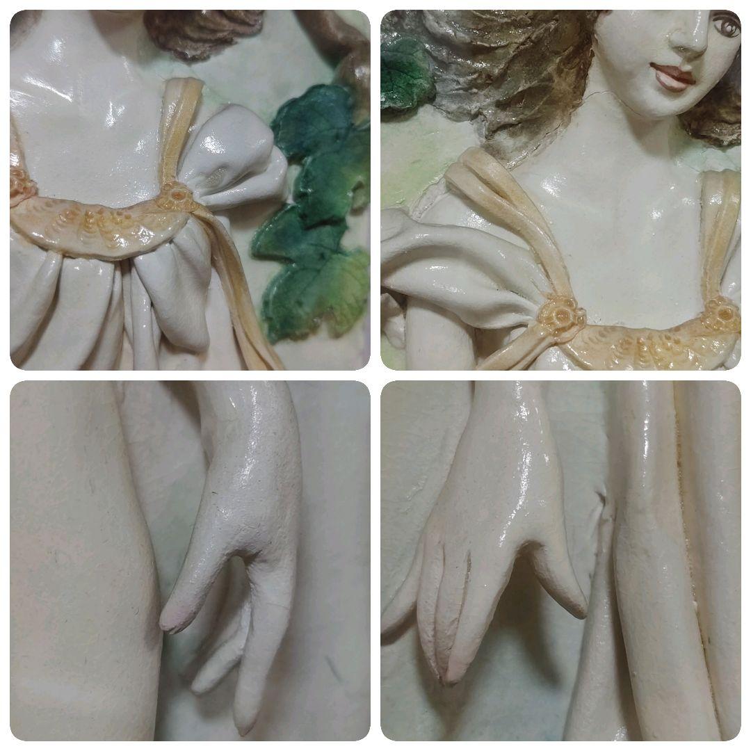 陶板アート 女性 大型 アンティーク