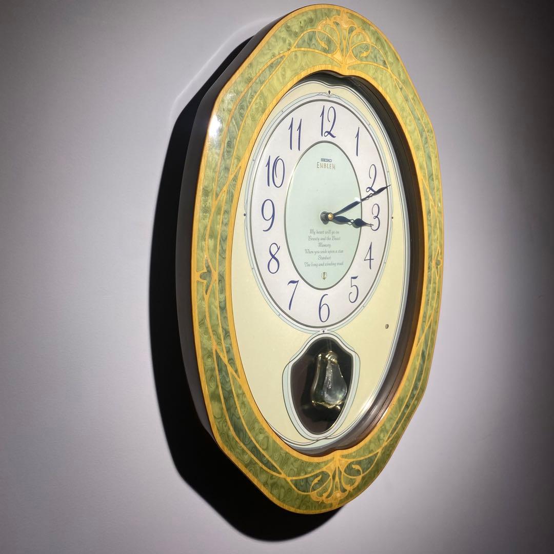 SEIKO EMBLEM 壁掛時計 メロディー時計　木象嵌　HS407M