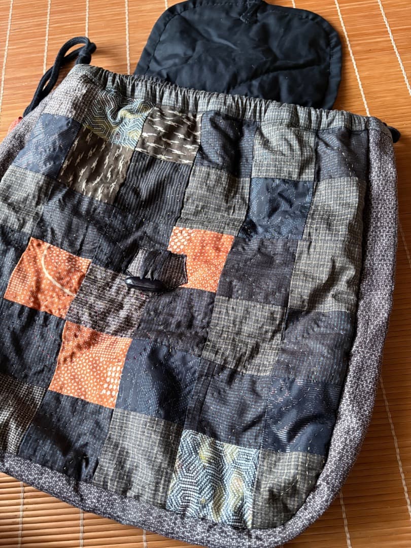手作りリュック大島紬 古布 ハンドメイド　旅行素敵な1品 リュック 刺し子
