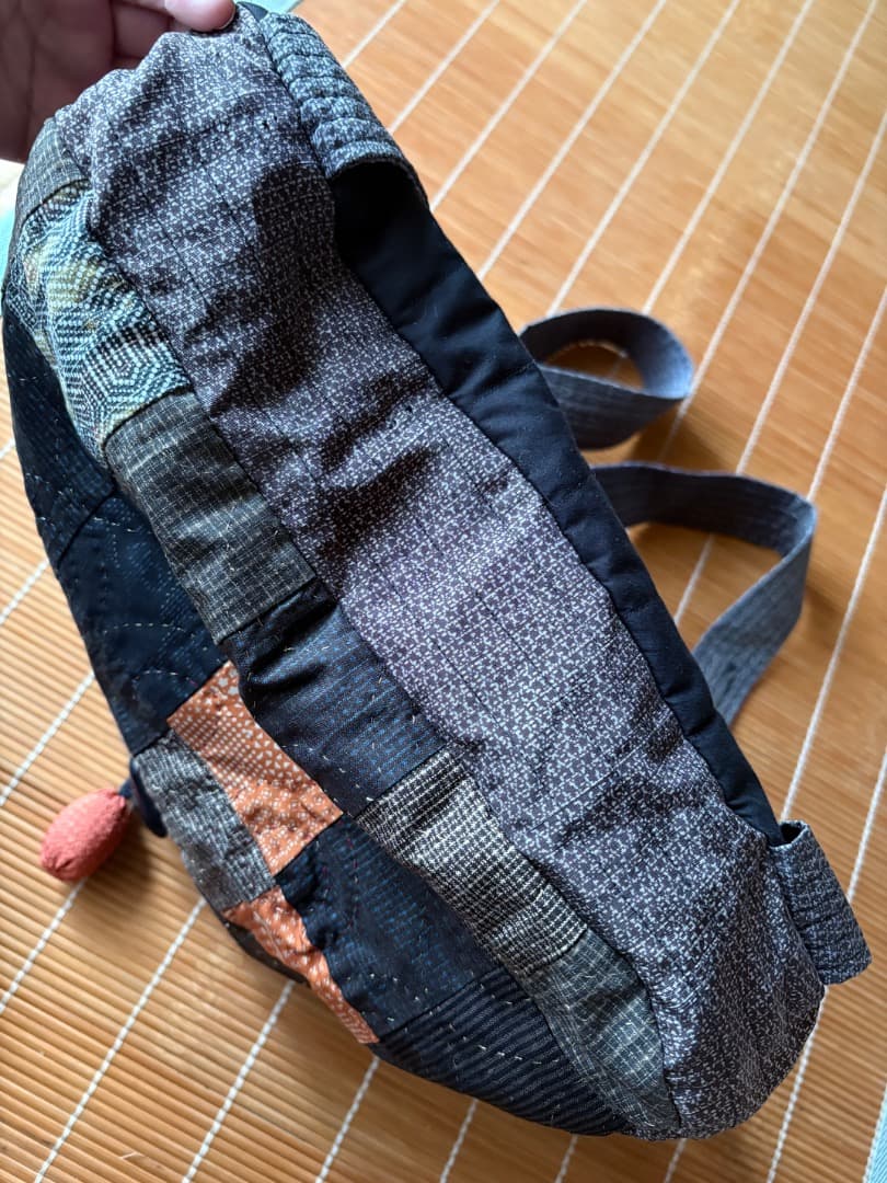 手作りリュック大島紬 古布 ハンドメイド　旅行素敵な1品 リュック 刺し子