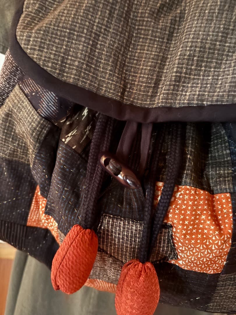 手作りリュック大島紬 古布 ハンドメイド　旅行素敵な1品 リュック 刺し子