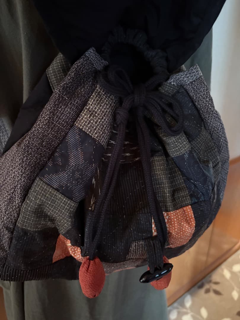 手作りリュック大島紬 古布 ハンドメイド　旅行素敵な1品 リュック 刺し子