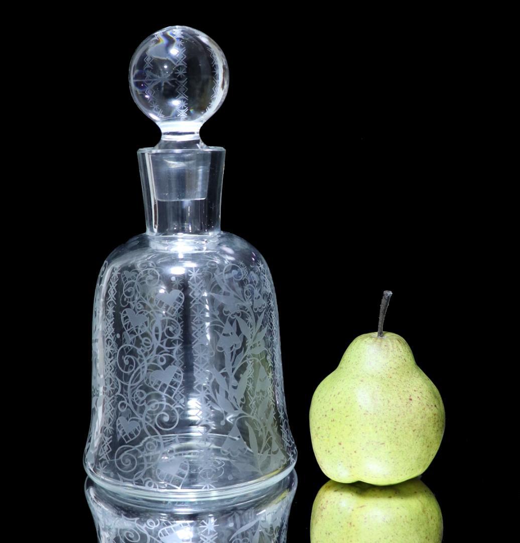 オールド・バカラ ジョルジュ・シュバリエ 植物文 大型 デカンタ 23cm