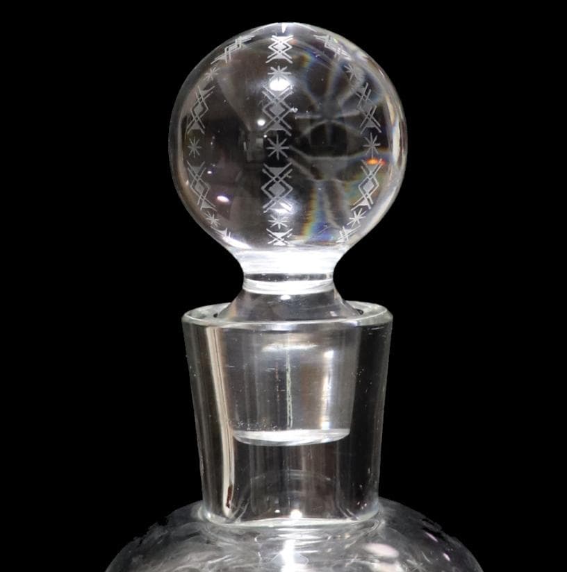 オールド・バカラ ジョルジュ・シュバリエ 植物文 大型 デカンタ 23cm