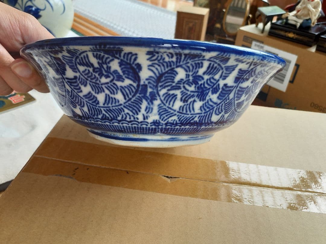 骨董品　ベロ藍 皿　中鉢