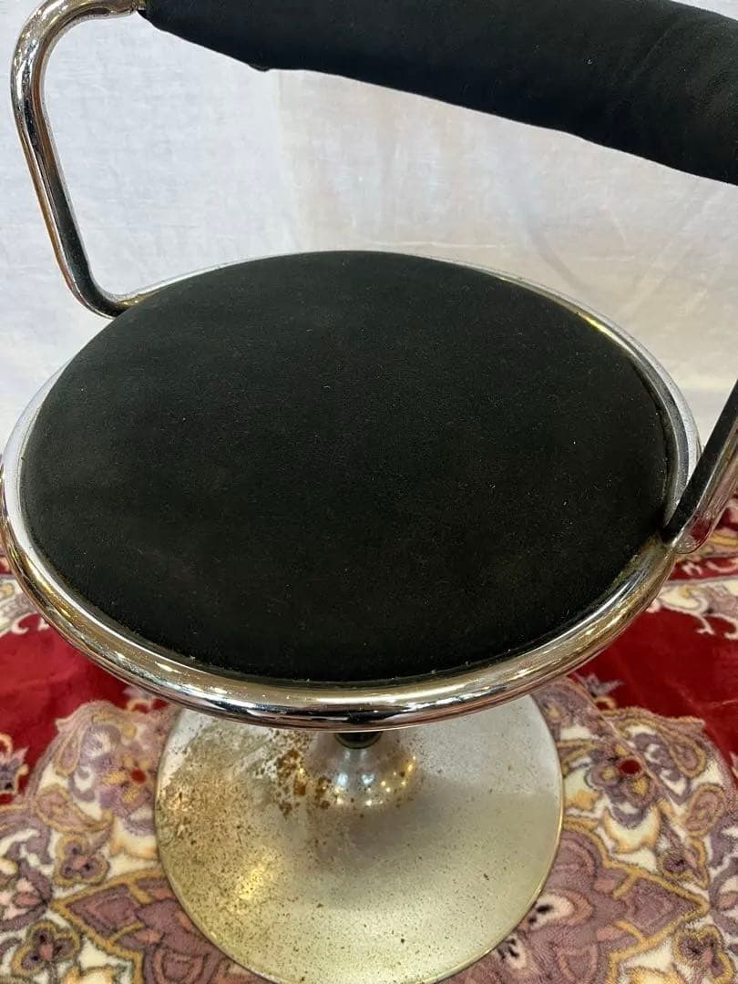 【アンティーク】アイアンフレーム カウンターチェア バースツール 回転椅子 丸脚