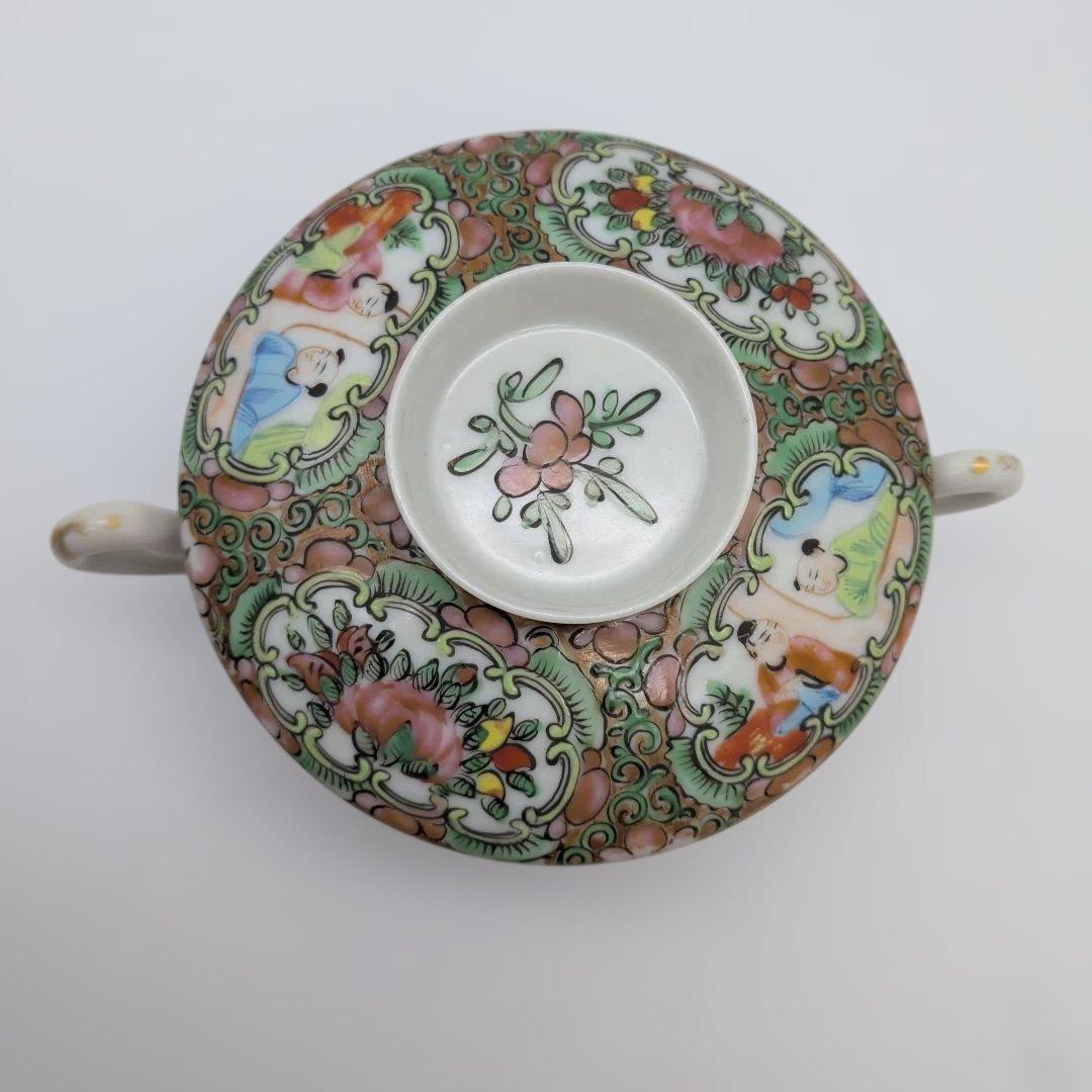 中国古美術 清時代 広彩 人物文 開光人物 草花文 五彩 人物故事時代物 絵皿