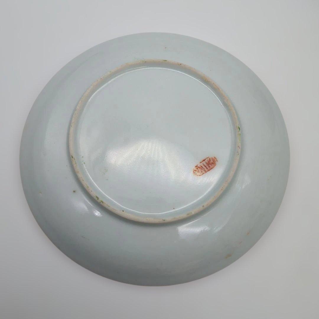 中国古美術 清時代 広彩 人物文 開光人物 草花文 五彩 人物故事時代物 絵皿