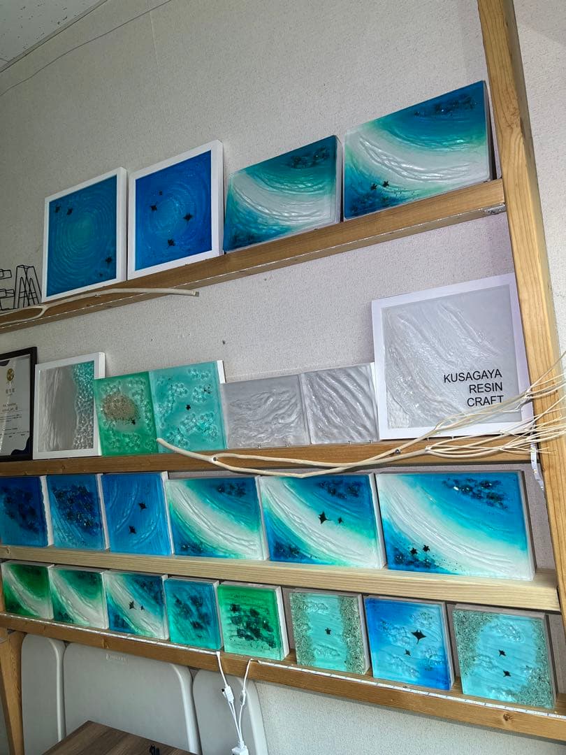 【波紋アート⑨】レジンアート／15cmスクエア／枠なし