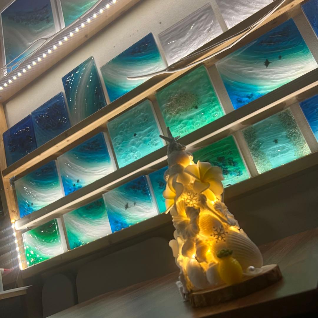 【波紋アート⑨】レジンアート／15cmスクエア／枠なし