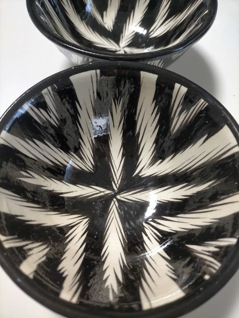 ウズベキスタン アドラス柄 陶器 ティーポット、受け皿、カップ2個付き