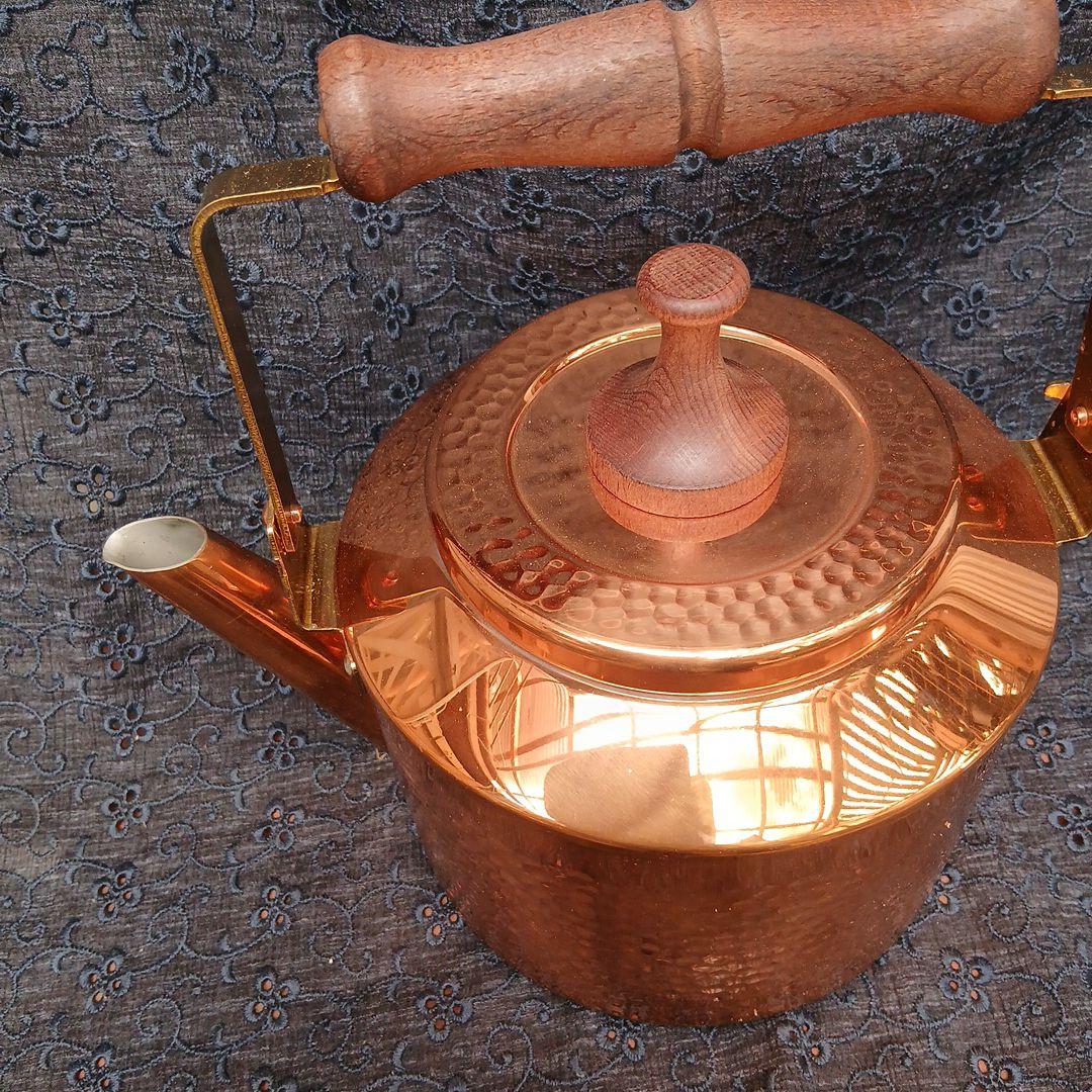 森井金属 カナディアン ケトル 銅製やかん 木製ハンドル付き 約２L