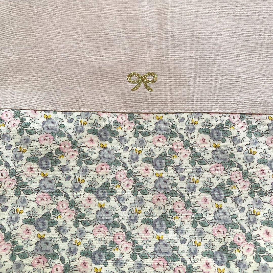 su-sa！無地花柄レッスンバッグセット　くすみピンク