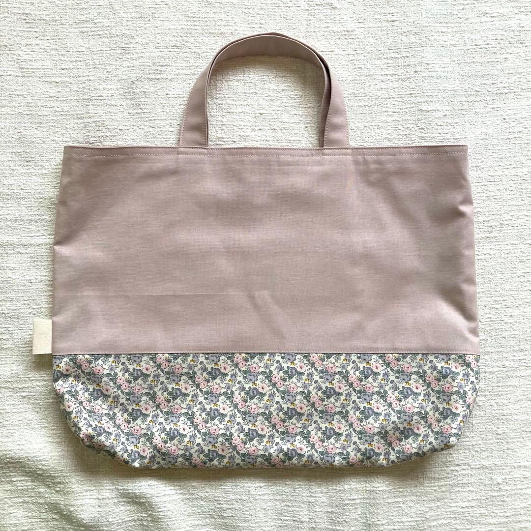 su-sa！無地花柄レッスンバッグセット　くすみピンク