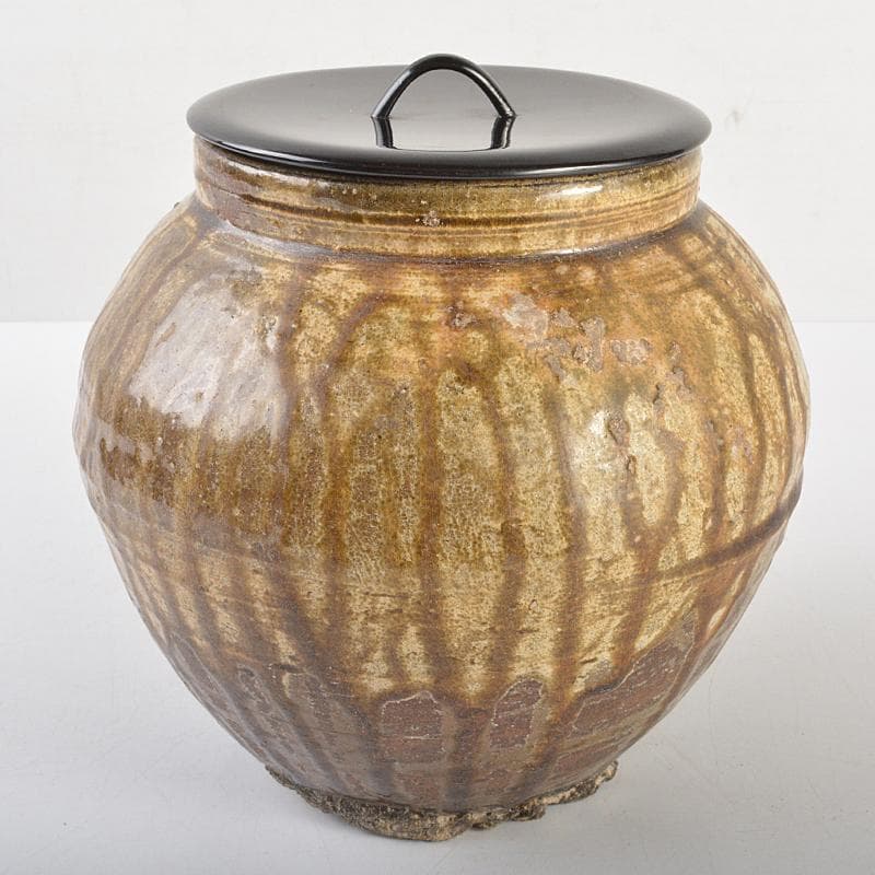 茶道具　韓国陶芸選　伊羅保　水指　箱付　V　R7210B