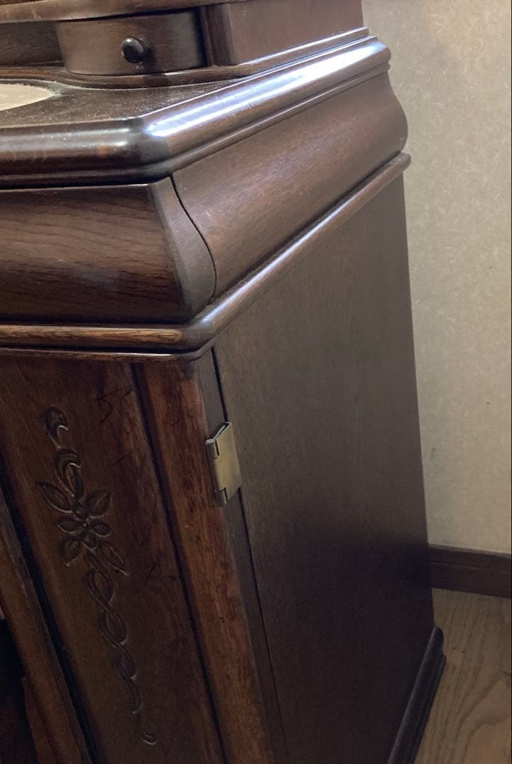 ⭐︎最終値下げ⭐︎ドレッサー 鏡台 アンティーク ブラウン 木彫り