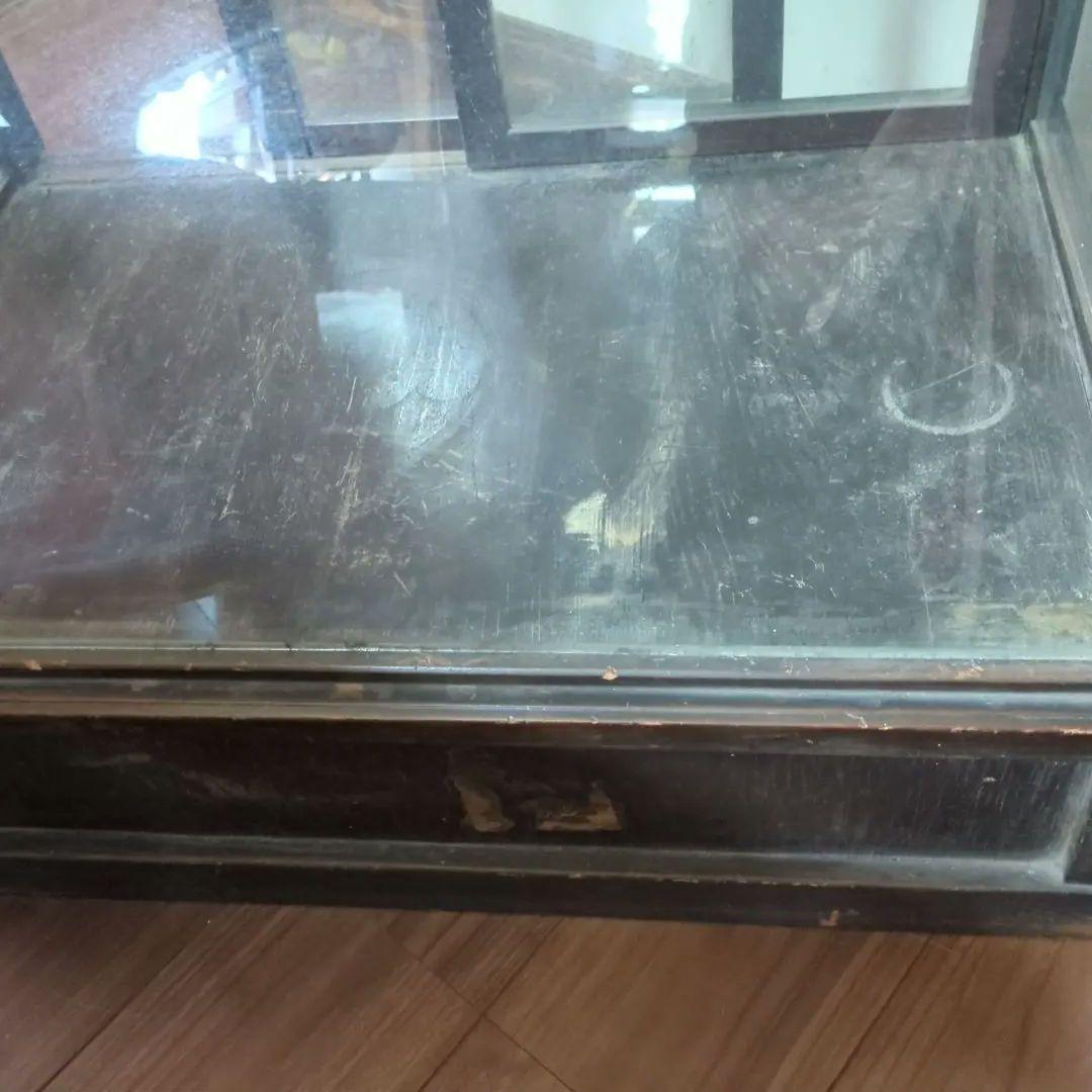 アンティークガラスケース 棚　コレクションケース　陳列棚　古民家　カフェ　飾り棚