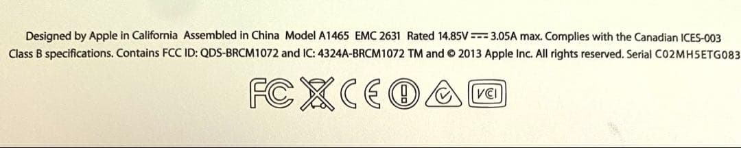 MacBook Air 11inch Early 2014 シルバー