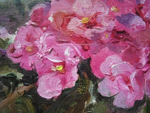 ☆ 油彩画　　☆セントポリア　 ☆ 木製額縁付き　☆ 作者不明　☆ 昭和レトロ