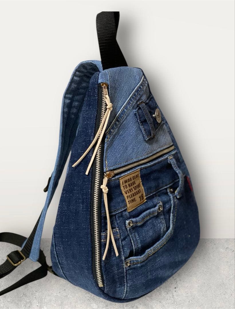 〈1102〉デニムリメイク ワンショルダーボディバッグ ハンドメイド