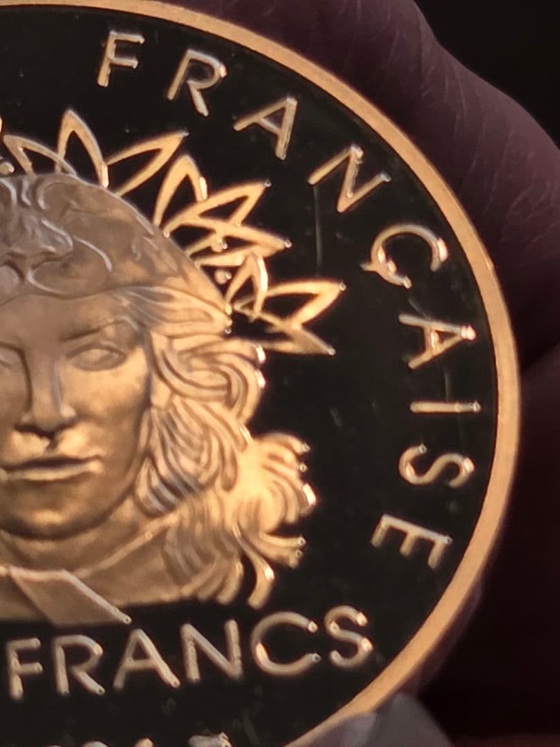 (プルーフ)フランス共和国　国際オリンピック競技100周年記念　100フラン銀貨