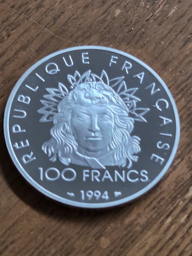 (プルーフ)フランス共和国　国際オリンピック競技100周年記念　100フラン銀貨