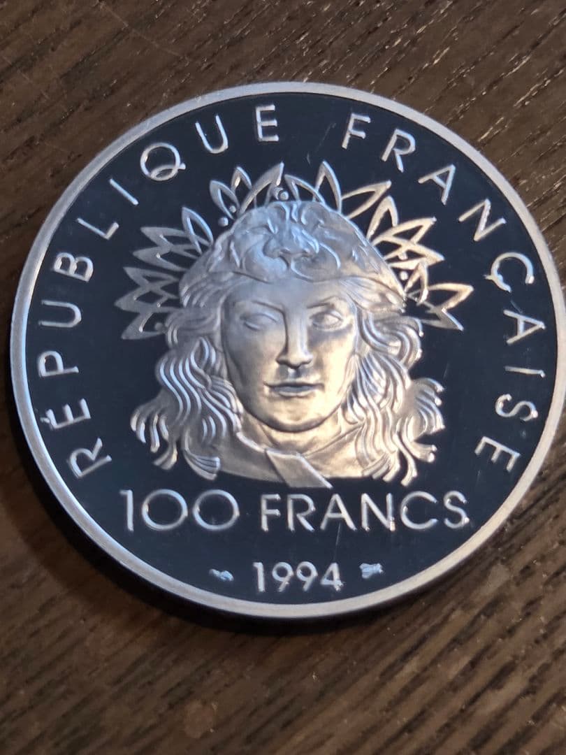(プルーフ)フランス共和国　国際オリンピック競技100周年記念　100フラン銀貨