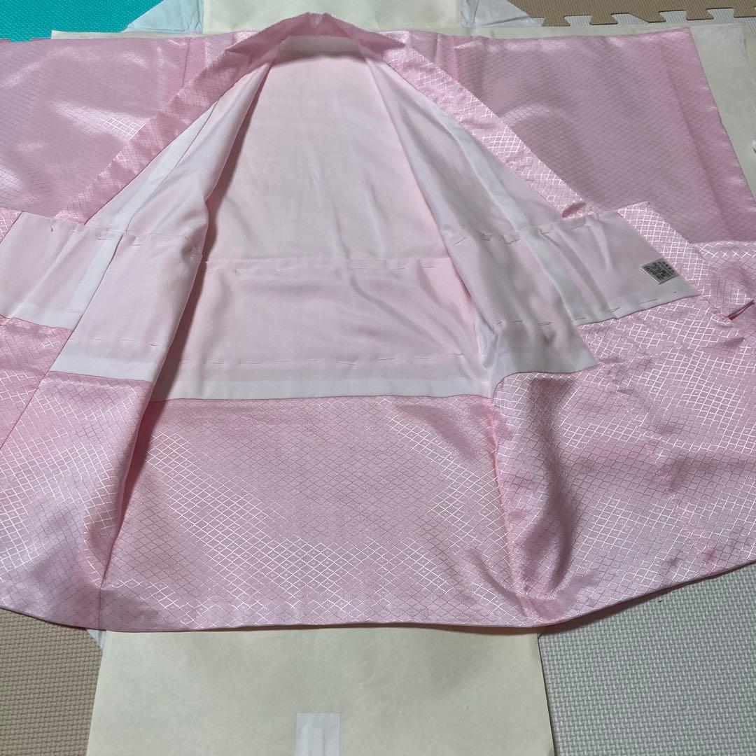 マリーです！　七五三用 赤色花柄と鞠柄の着物　長襦袢セット