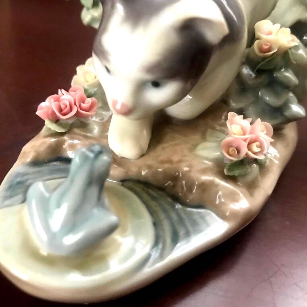 廃番希少 lladroリヤドロ キャットアンドフロッグ1442