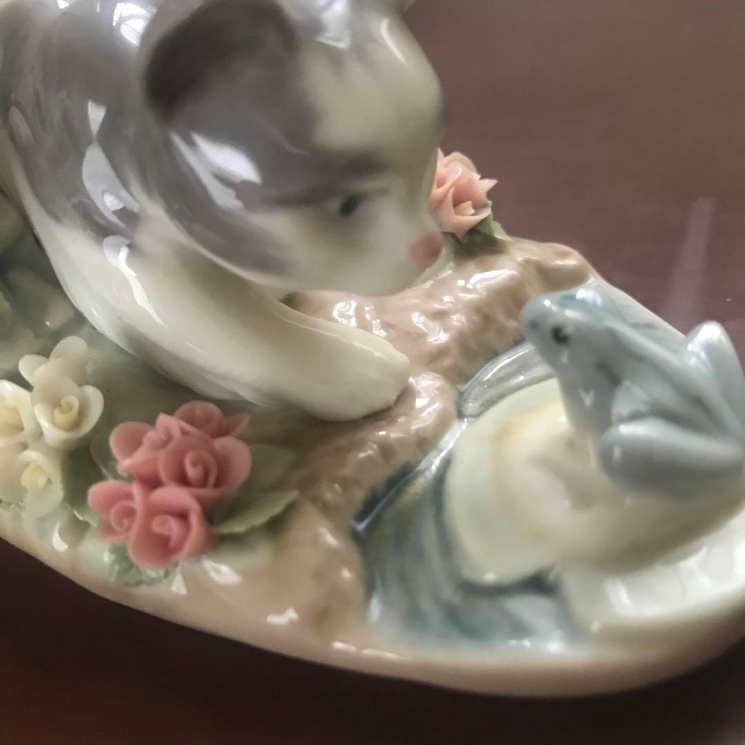廃番希少 lladroリヤドロ キャットアンドフロッグ1442