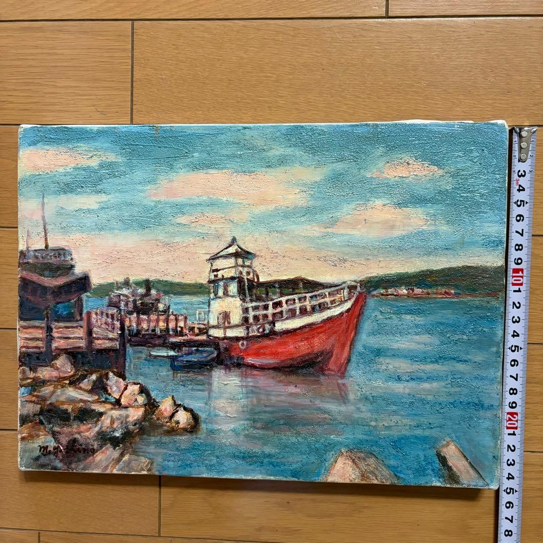 吉野正明 油彩 2枚 キャンバス 裏書 二科会評議員 紺綬褒章 熊本県出身