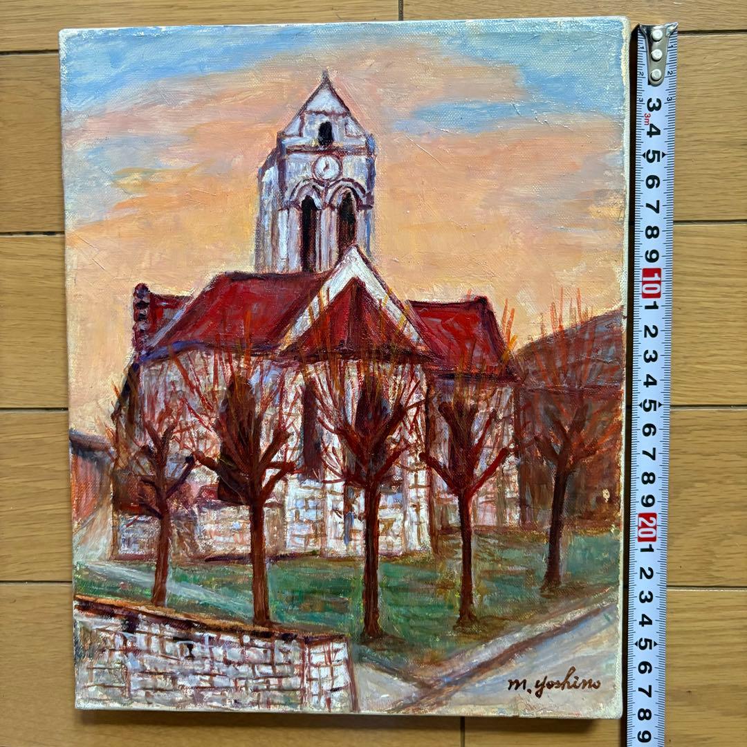 吉野正明 油彩 2枚 キャンバス 裏書 二科会評議員 紺綬褒章 熊本県出身