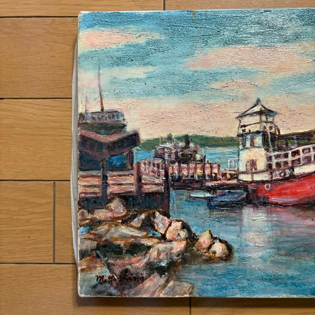 吉野正明 油彩 2枚 キャンバス 裏書 二科会評議員 紺綬褒章 熊本県出身